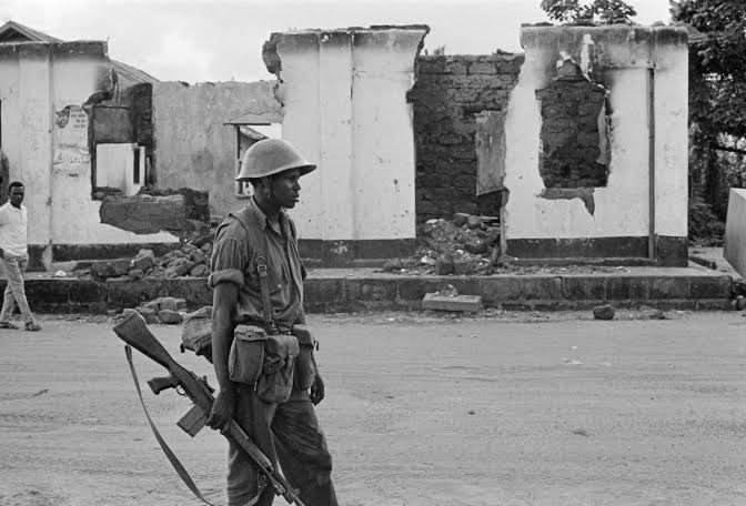 A Biafran Soldier with Rifle